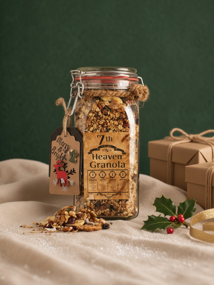7th Heaven Granola Christmas Jar, 750g, gift-ready